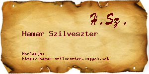 Hamar Szilveszter névjegykártya